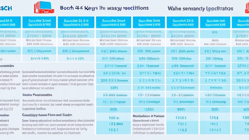 BOSCH Serie 4, 6 és 8 mosógépek összehasonlító táblázata specifikációkkal és funkciókkal